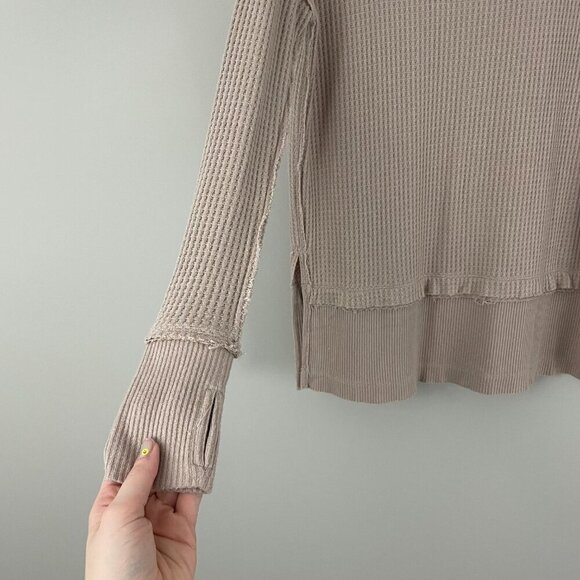 Free People We The Free Beige North Shore Thermal Tunic Size XS - Picture 6 of 7
